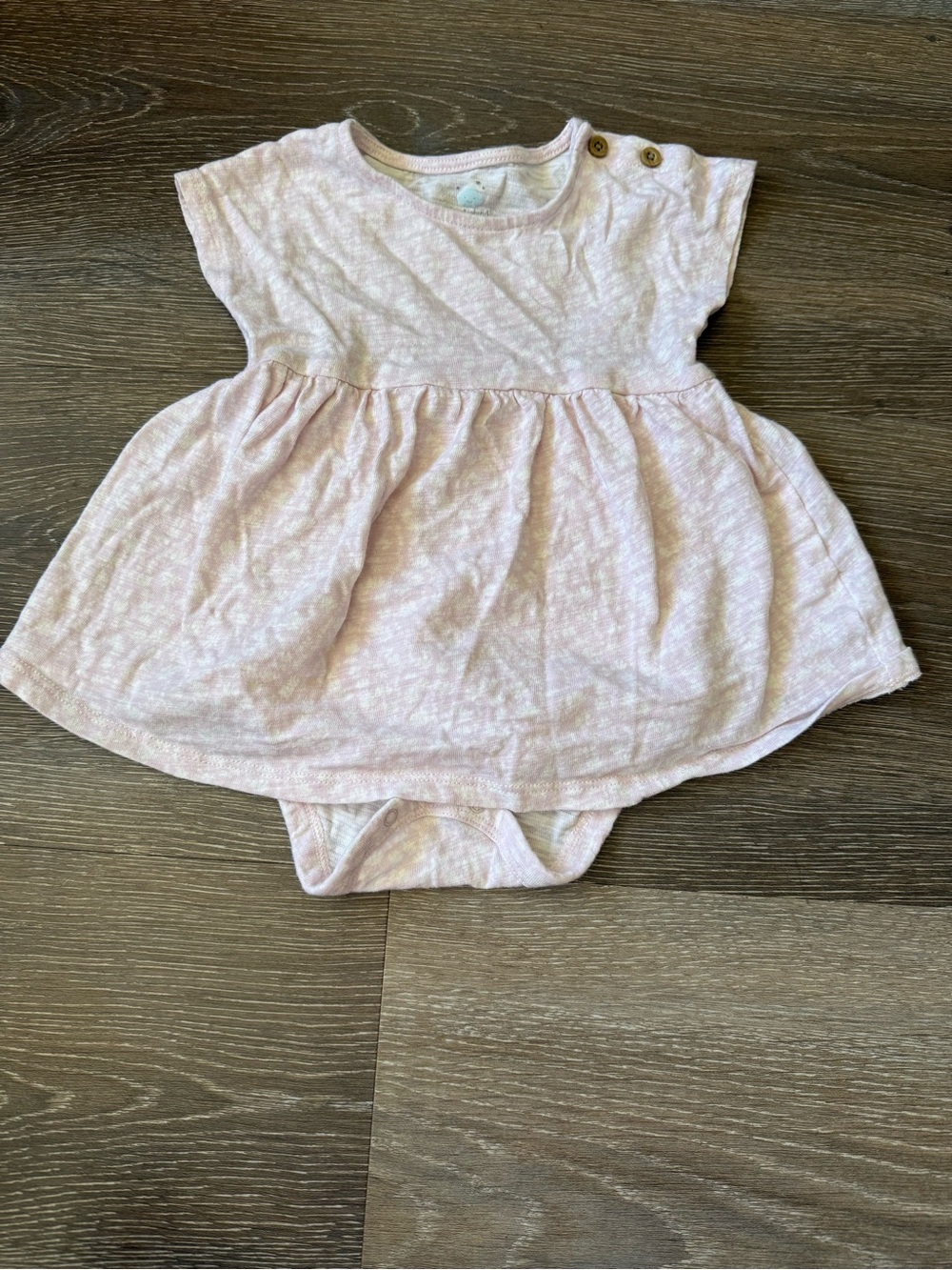 cloud island Light Pink Dress-Style Onesie with Button Shoulder